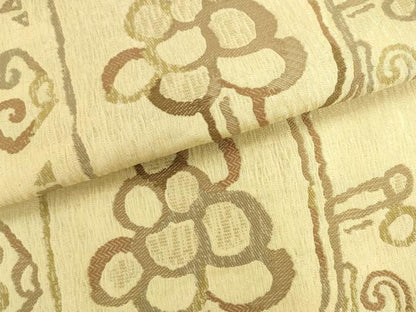 平和屋着物▽六通柄袋帯　スリーシーズン　春夏秋　葡萄蔦の葉文　正絹　逸品　AABK6854pf
