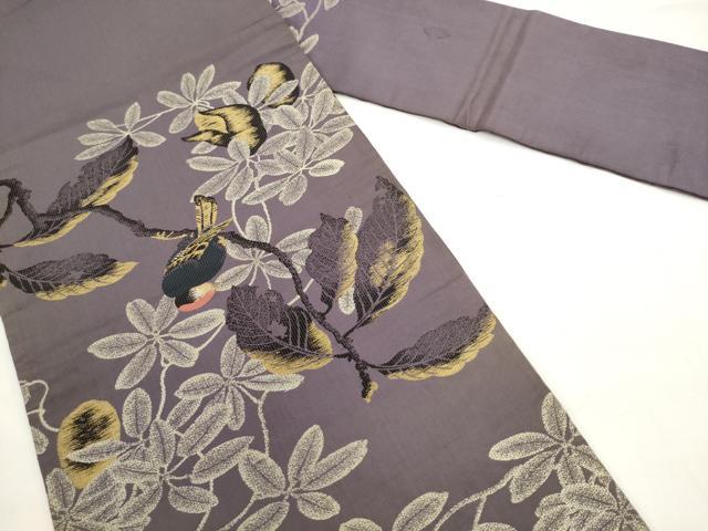 平和屋着物●アンティーク　大正ロマン　九寸名古屋帯　休み鳥　金銀糸　正絹　逸品　AABK6855pf