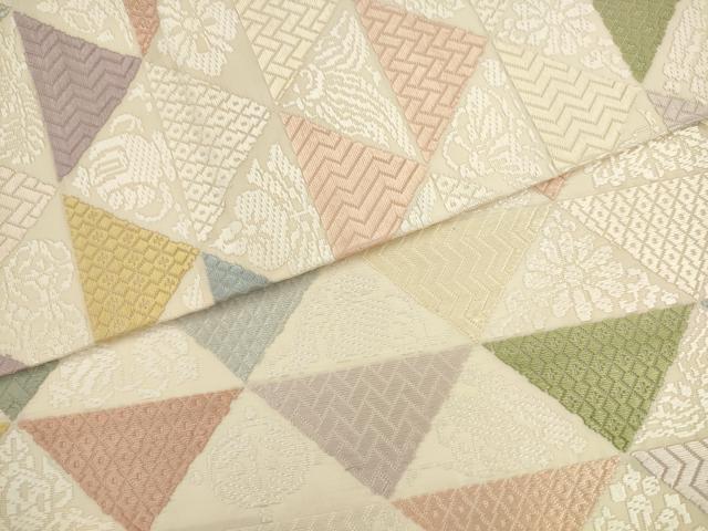 平和屋着物●九寸名古屋帯　唐織　鱗吉祥文　正絹　逸品　AABK6861pf