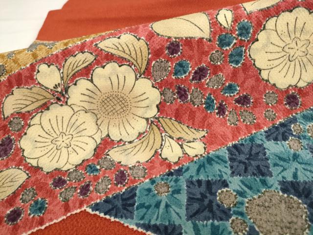 平和屋着物●九寸開き名古屋帯　辻が花　鬼しぼ縮緬　正絹　逸品　AABK6863pf
