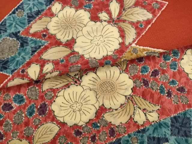 平和屋着物●九寸開き名古屋帯　辻が花　鬼しぼ縮緬　正絹　逸品　AABK6863pf