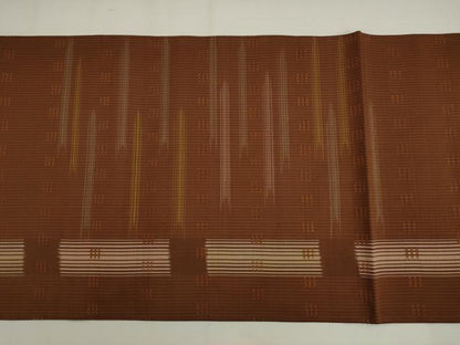 平和屋着物●全通柄袋帯　花織　間道　正絹　逸品　AABK6868pf