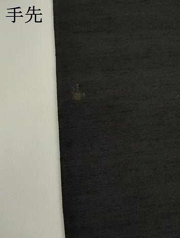 平和屋着物●太鼓柄袋帯　紬地　草花文　黒地　正絹　逸品　AABK6884pf