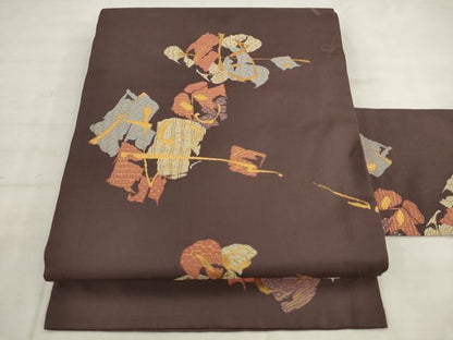 平和屋着物●九寸名古屋帯　抽象文様　金糸　正絹　逸品　AABK6887pf