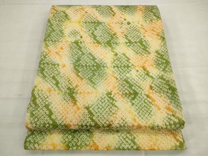 平和屋着物●全通柄九寸開き名古屋帯　総絞り　霞文　正絹　逸品　AABK6892pf