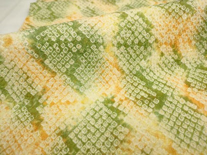 平和屋着物●全通柄九寸開き名古屋帯　総絞り　霞文　正絹　逸品　AABK6892pf