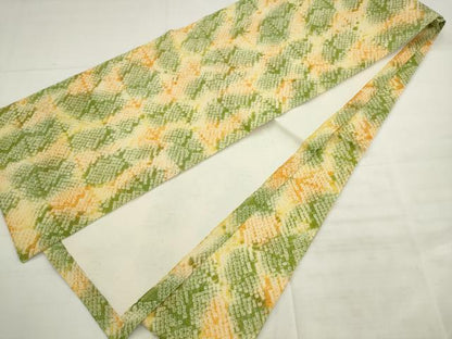 平和屋着物●全通柄九寸開き名古屋帯　総絞り　霞文　正絹　逸品　AABK6892pf