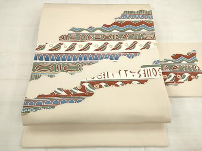 平和屋着物●九寸名古屋帯　壁画文様　AABK6893pf