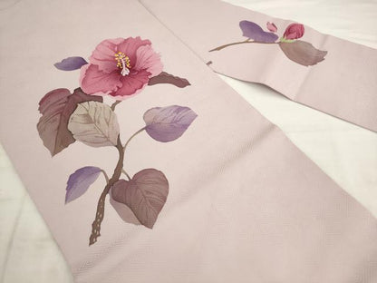 平和屋着物●九寸名古屋帯　草花文　ろうけつ染め　正絹　逸品　AABK6899pf