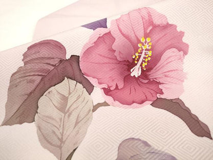 平和屋着物●九寸名古屋帯　草花文　ろうけつ染め　正絹　逸品　AABK6899pf