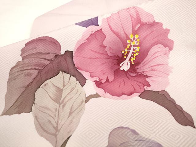平和屋着物●九寸名古屋帯　草花文　ろうけつ染め　正絹　逸品　AABK6899pf