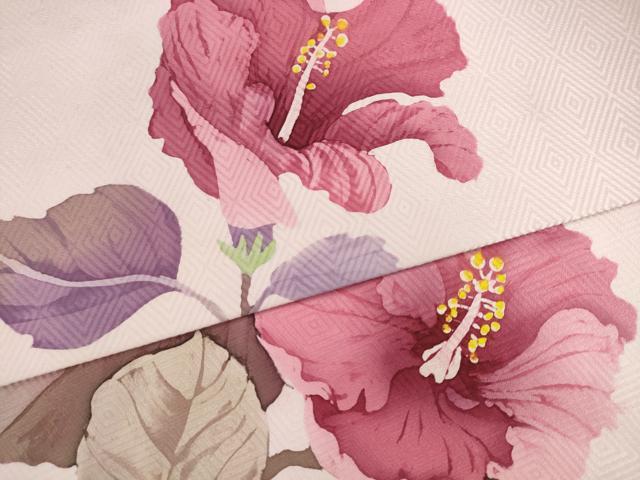 平和屋着物●九寸名古屋帯　草花文　ろうけつ染め　正絹　逸品　AABK6899pf