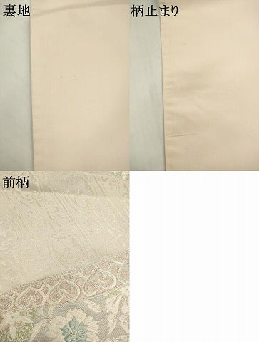 平和屋着物●六通柄袋帯　唐織　飾花文　金銀糸　正絹　逸品　AABK6902pf