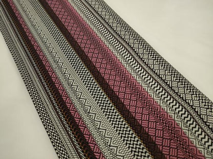 平和屋着物●本場筑前博多織　半幅帯　間道　正絹　逸品　AABK6928pf