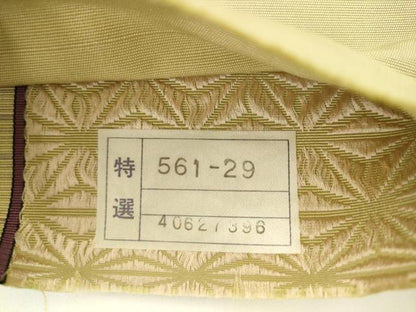 平和屋着物●本場筑前博多織　半幅帯　麻の葉文様　井上絹織謹製　証紙付き　正絹　逸品　AABK6934pf