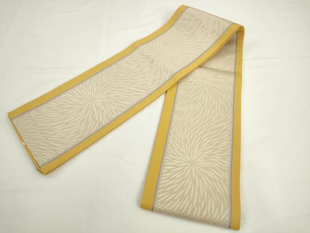 平和屋着物●本場筑前博多織　半幅帯　間道　正絹　逸品　AABK6943pf