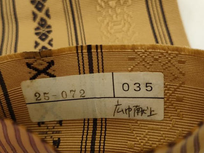 平和屋着物●男性　本場筑前博多織　角帯　献上　遠藤織物謹製　証紙付き　正絹　逸品　AABK6951pf