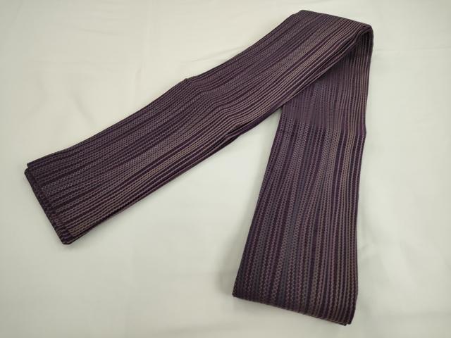 平和屋着物●男性　角帯　よろけ縞　正絹　逸品　AABK6957pf