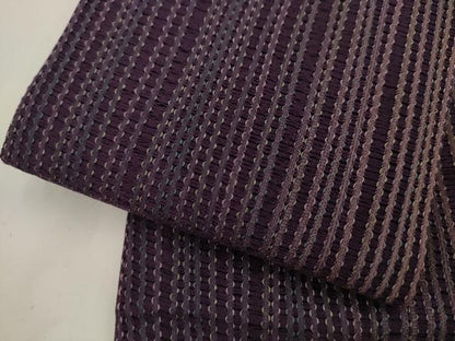 平和屋着物●男性　角帯　よろけ縞　正絹　逸品　AABK6957pf