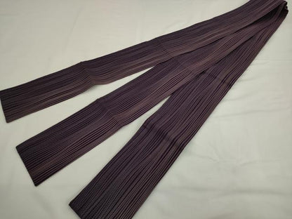 平和屋着物●男性　角帯　よろけ縞　正絹　逸品　AABK6957pf