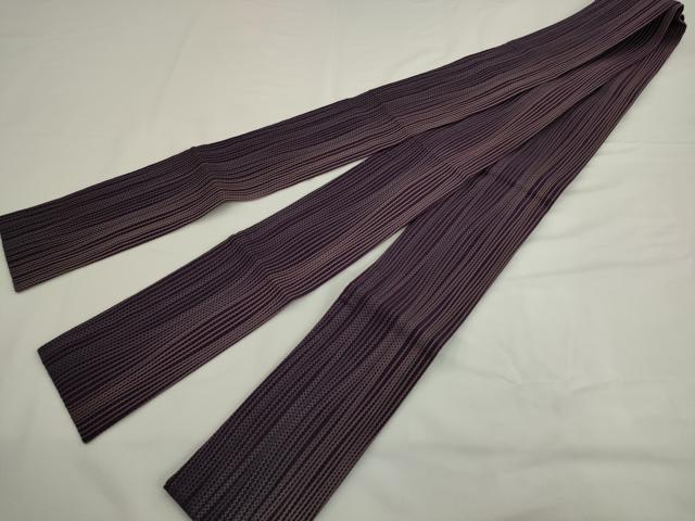 平和屋着物●男性　角帯　よろけ縞　正絹　逸品　AABK6957pf