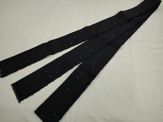 平和屋着物●男性　角帯　紬地　霞文　正絹　逸品　AABK6958pf