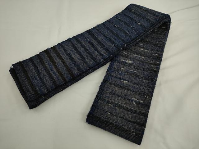 平和屋着物●男性　角帯　先織　横段文　正絹　逸品　AABK6959pf