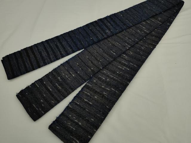 平和屋着物●男性　角帯　先織　横段文　正絹　逸品　AABK6959pf