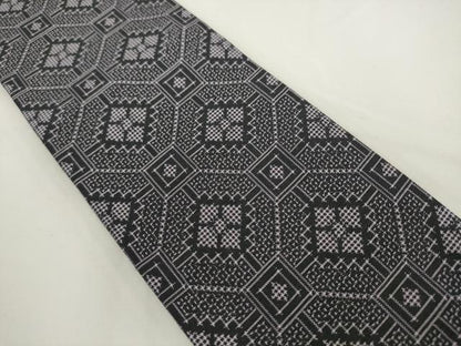 平和屋着物●男性　角帯　紬地　蜀江花文　正絹　逸品　AABK6961pf