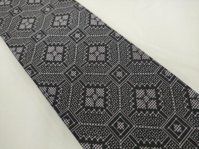 平和屋着物●男性　角帯　紬地　蜀江花文　正絹　逸品　AABK6961pf