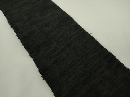 平和屋着物●男性　角帯　一重帯　紬地　霞文　黒地　正絹　逸品　AABK6963pf