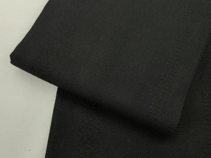 平和屋着物●男性　本場筑前博多織　角帯　献上　黒地　正絹　逸品　AABK6964pf