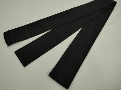 平和屋着物●男性　本場筑前博多織　角帯　献上　黒地　正絹　逸品　AABK6964pf