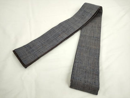 平和屋着物●男性　両面角帯　紬地　霞文　正絹　逸品　AABK6966pf