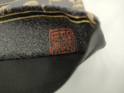 平和屋着物●西陣　廣部商事謹製　六通柄袋帯　草花文　金糸　正絹　逸品　AABK6970pf