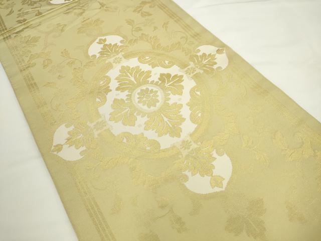 平和屋着物●西陣　川島織物　六通柄　本袋帯　飾花文　金糸　正絹　逸品　AABK6974pf