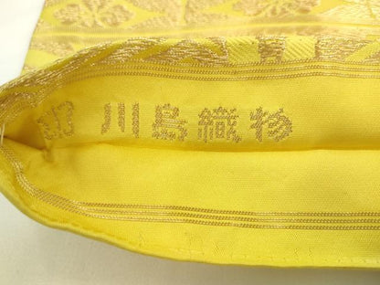 平和屋着物●西陣　川島織物　九寸名古屋帯　花青海波　金糸　正絹　逸品　AABK6975pf