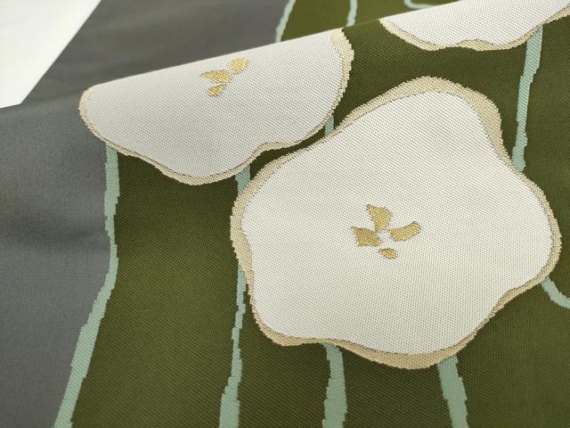 平和屋着物●世界的人形師　辻村寿三郎　ジュサブロー　六通柄袋帯　舞花文　金糸　正絹　逸品　AABK6978pf