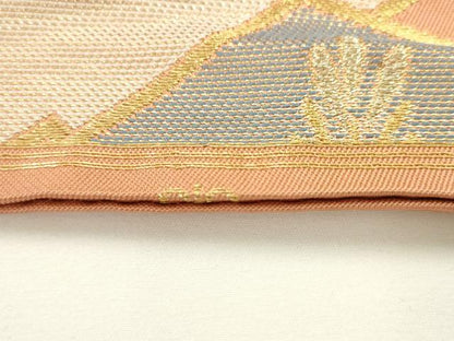 平和屋着物●西陣　川島織物　六通柄　本袋帯　風景花文　金銀糸　正絹　逸品　AABK6979pf