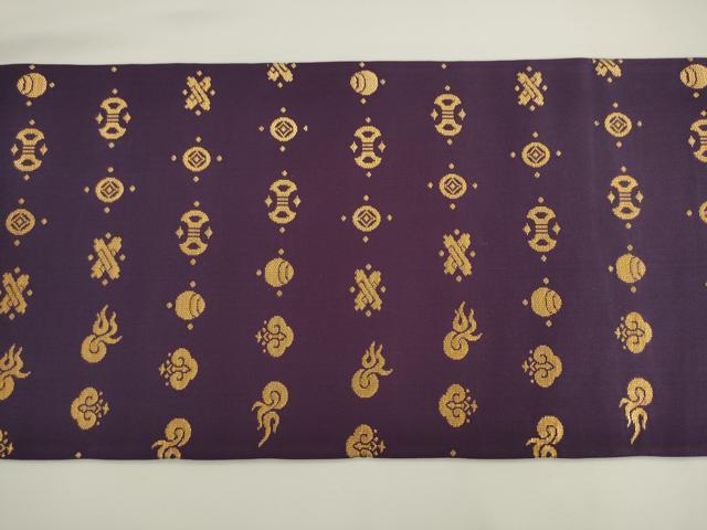 平和屋着物●龍村美術織物　九寸名古屋帯　宝珠　デザイン仙アート　大谷己津彦　金糸　正絹　逸品　AABK6980pf