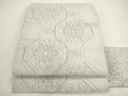 平和屋着物●綴れ　八寸名古屋帯　蜀江花文　正絹　逸品　AABK6992pf
