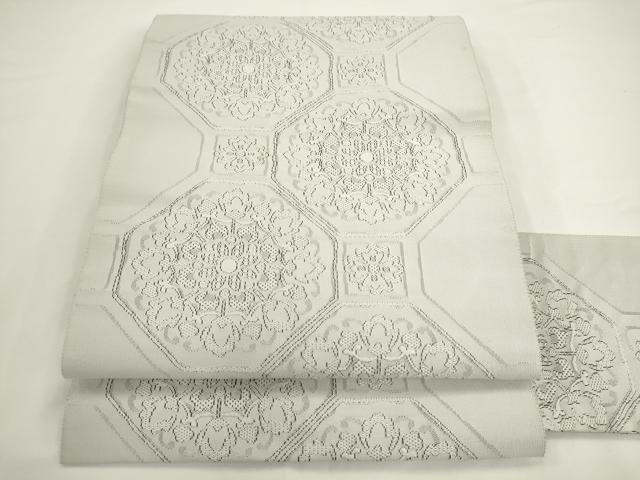 平和屋着物●綴れ　八寸名古屋帯　蜀江花文　正絹　逸品　AABK6992pf