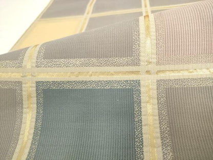 平和屋着物●六通柄袋帯　市松文様　金糸　正絹　逸品　AABK6997pf