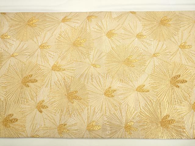 平和屋着物●西陣　河合美術織物謹製　銀座きしや　つけ帯　唐松　金糸　正絹　逸品　AABK6999pf