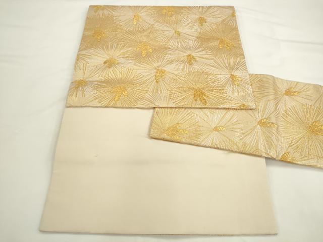 平和屋着物●西陣　河合美術織物謹製　銀座きしや　つけ帯　唐松　金糸　正絹　逸品　AABK6999pf