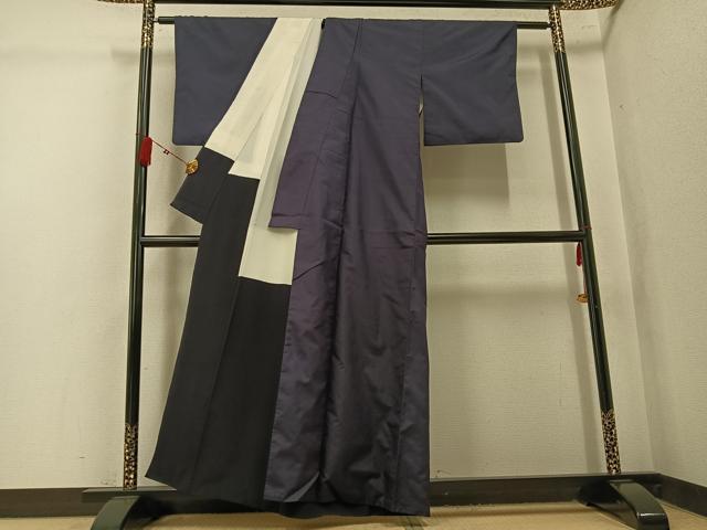 平和屋着物●上質な紬　色無地　藤煤竹色　正絹　逸品　AABK7005ph
