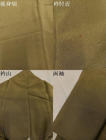 平和屋着物●上質な色無地　肥後煤竹色　鬼しぼ縮緬　正絹　逸品　AABK7007ph