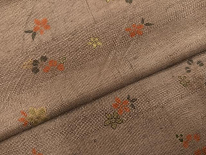 平和屋着物●上質な紬　草花文　正絹　逸品　AABK7008ph