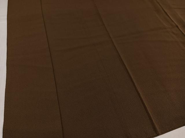 平和屋着物●ファッションデザイナー 花井幸子　色無地　媚茶色　正絹　逸品　AABK7009ph