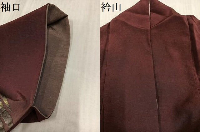 平和屋着物●訪問着　刺繍　花喰い鳥　更紗　暈し染め　銀彩　正絹　逸品　AABK7013ph